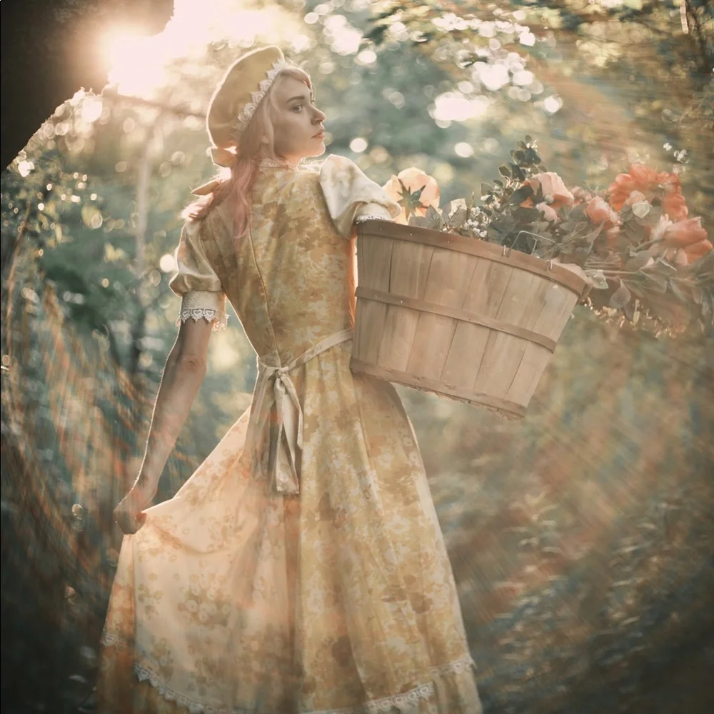 Vintage Yellow Cottagecore dress - Picture 8 of 8
